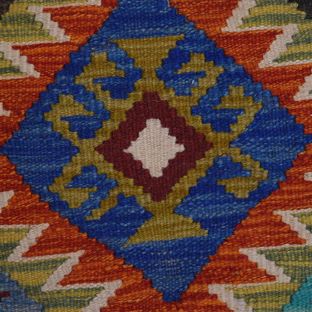 Colorful Flat-Weave Wool Kilim Runner 1' 10" x 4' 7" - No. AL67713