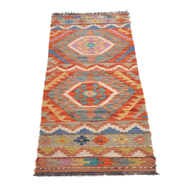 Hand Made Afghan Kilim Runner 1' 8" x 4' 5" - No. AL13851