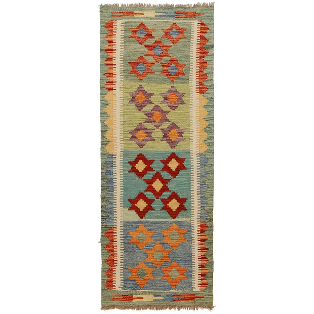 Colorful Flat-Weave Wool Kilim Runner 1' 8" x 4' 8" - No. AL18764