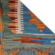 Colorful Flat-Weave Wool Kilim Runner 1' 8" x 4' 8" - No. AL18764