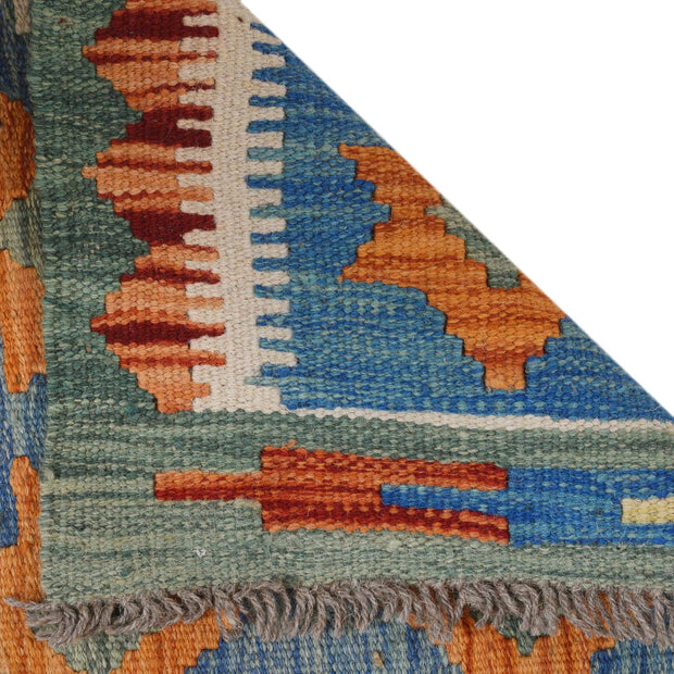 Colorful Flat-Weave Wool Kilim Runner 1' 8" x 4' 8" - No. AL18764