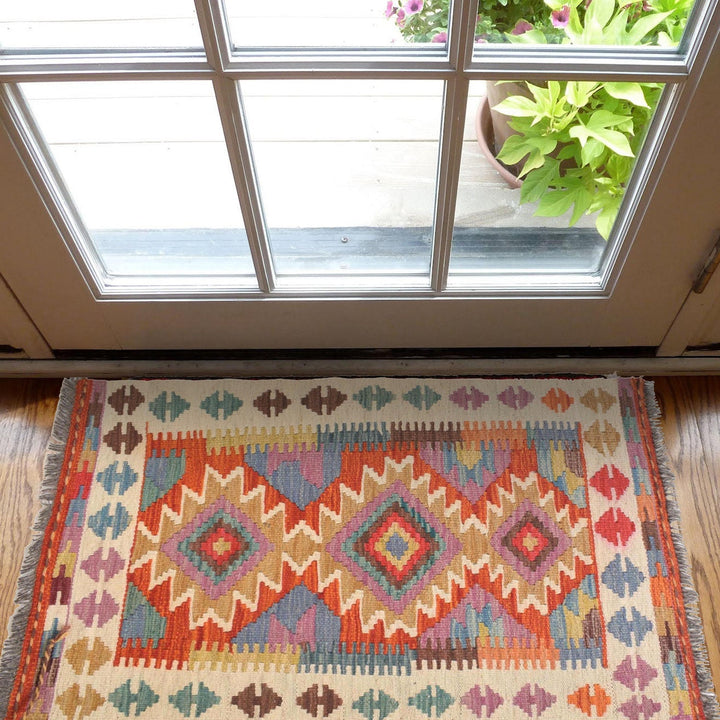 Handmade Afghan Vegetable Kilim 2' 0 x 3' 3" - No. AL46581
