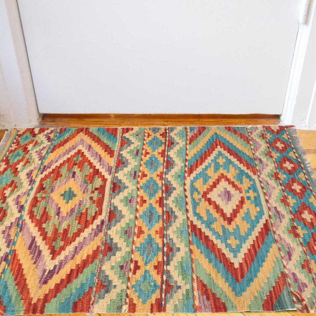 Hand Made Afghan Kilim 1' 10 x 2' 10" - No. AL80684