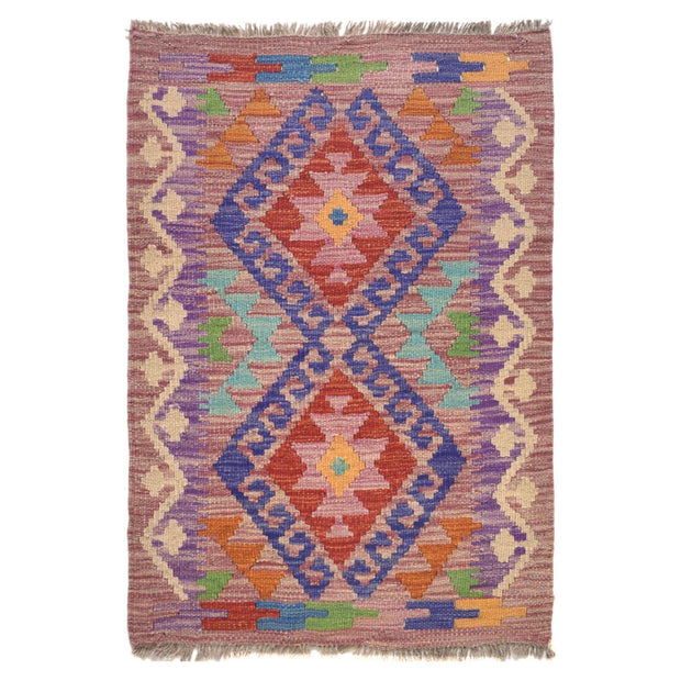 Colorful Flat-Weave Wool Kilim 2' 0 x 2' 11" - No. AL16071