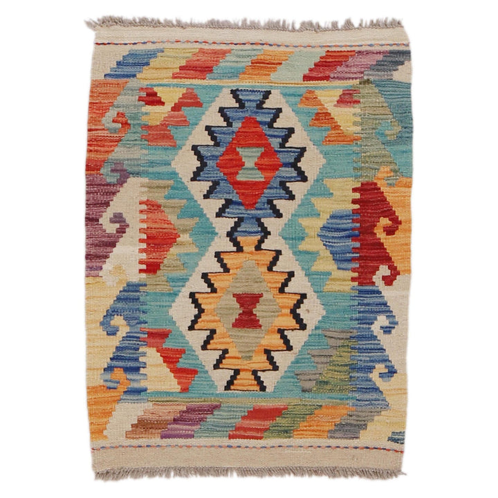 Handmade Afghan Vegetable Kilim 1' 11" x 2' 11" - No. AL26525
