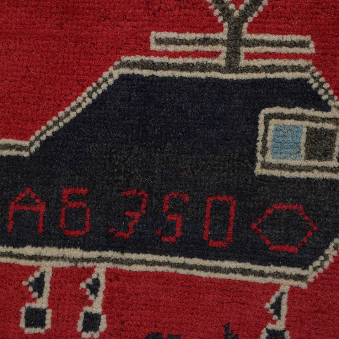 Authentic Afghan War Area Rug 2' 7" x 4' 2" - No. AL25252