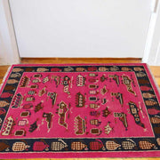 Pink Color War Rug 2' 2" x 3' 1" - No. AL19617