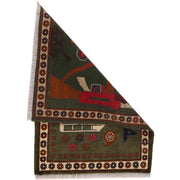 Green Color War Rug 2' 0" x 2' 11" - No. AL93958