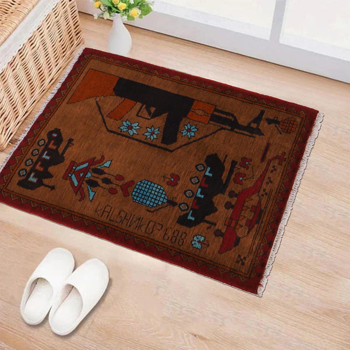 Brown Color War Rug 2' 0" x 2' 11" - No. AL16710