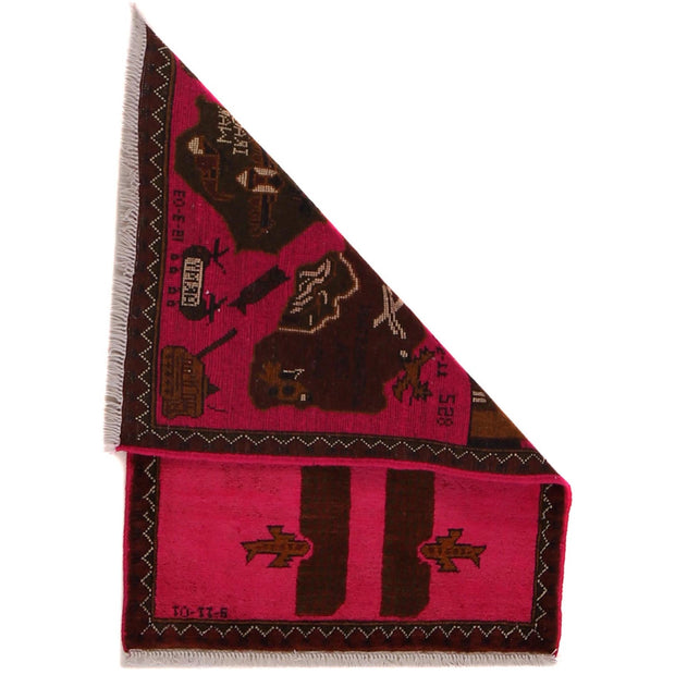 Pink Color War Rug 2' 0" x 2' 11" - No. AL24149