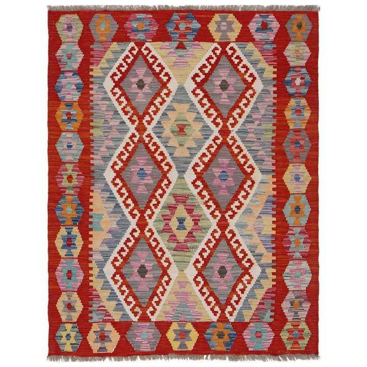 Hand Made Afghan Kilim 3' 6" x 4' 11" - No. AL94296