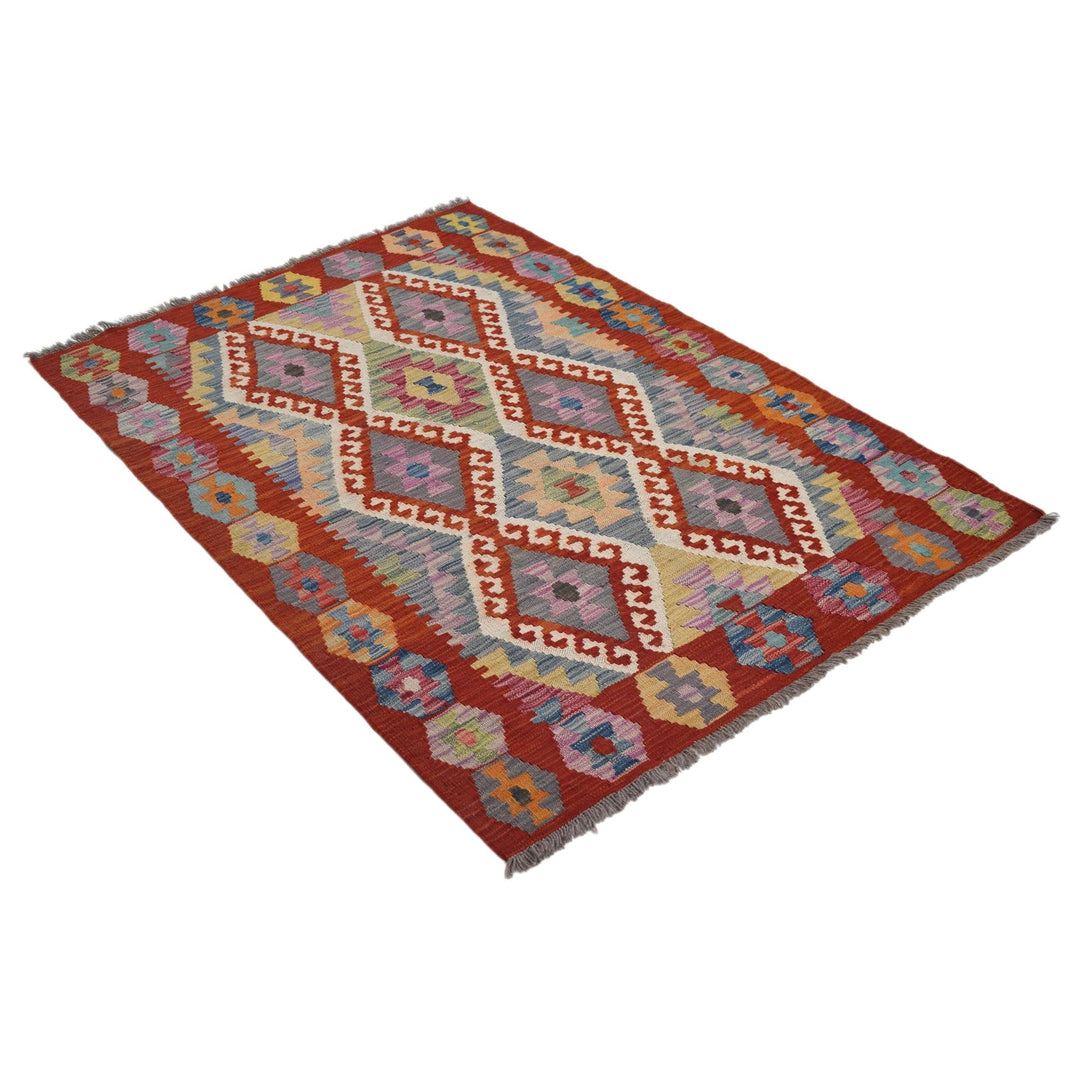 Hand Made Afghan Kilim 3' 6" x 4' 11" - No. AL94296