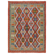 Hand Knotted Afghan Style Kilim 5' 6" x 7' 10" - No. AL42610