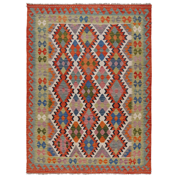 Hand Knotted Afghan Style Kilim 5' 6" x 7' 10" - No. AL42610