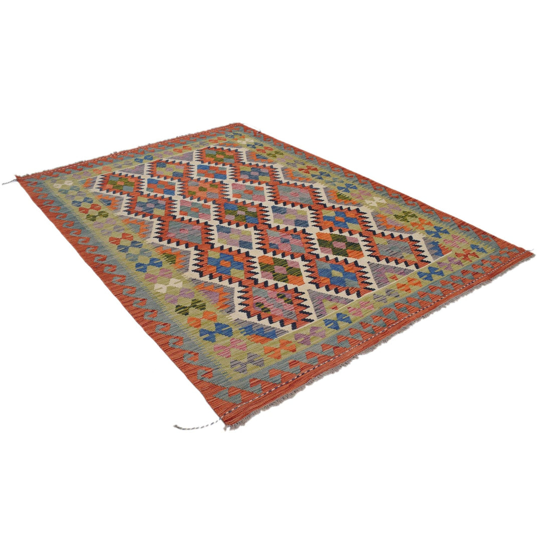 Hand Knotted Afghan Style Kilim 5' 6" x 7' 10" - No. AL42610
