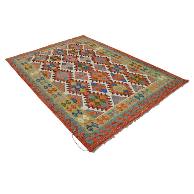 Hand Knotted Afghan Style Kilim 5' 6" x 7' 10" - No. AL42610