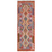 Handmade Turkish Design Wool Kilim Runner 2' 7" x 7' 10" - No. AL89103
