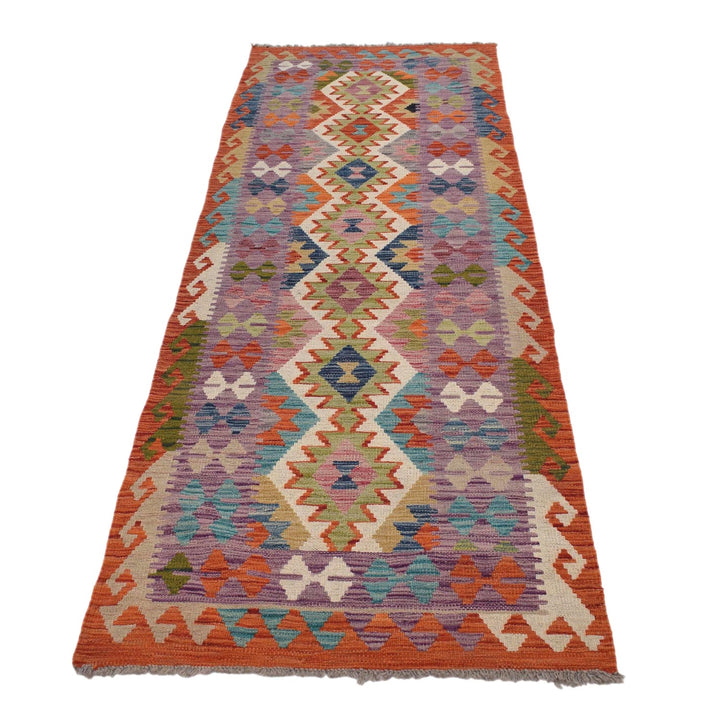 Handmade Turkish Design Wool Kilim Runner 2' 7" x 7' 10" - No. AL89103