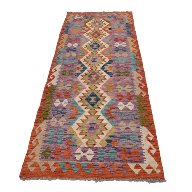 Handmade Turkish Design Wool Kilim Runner 2' 7" x 7' 10" - No. AL89103