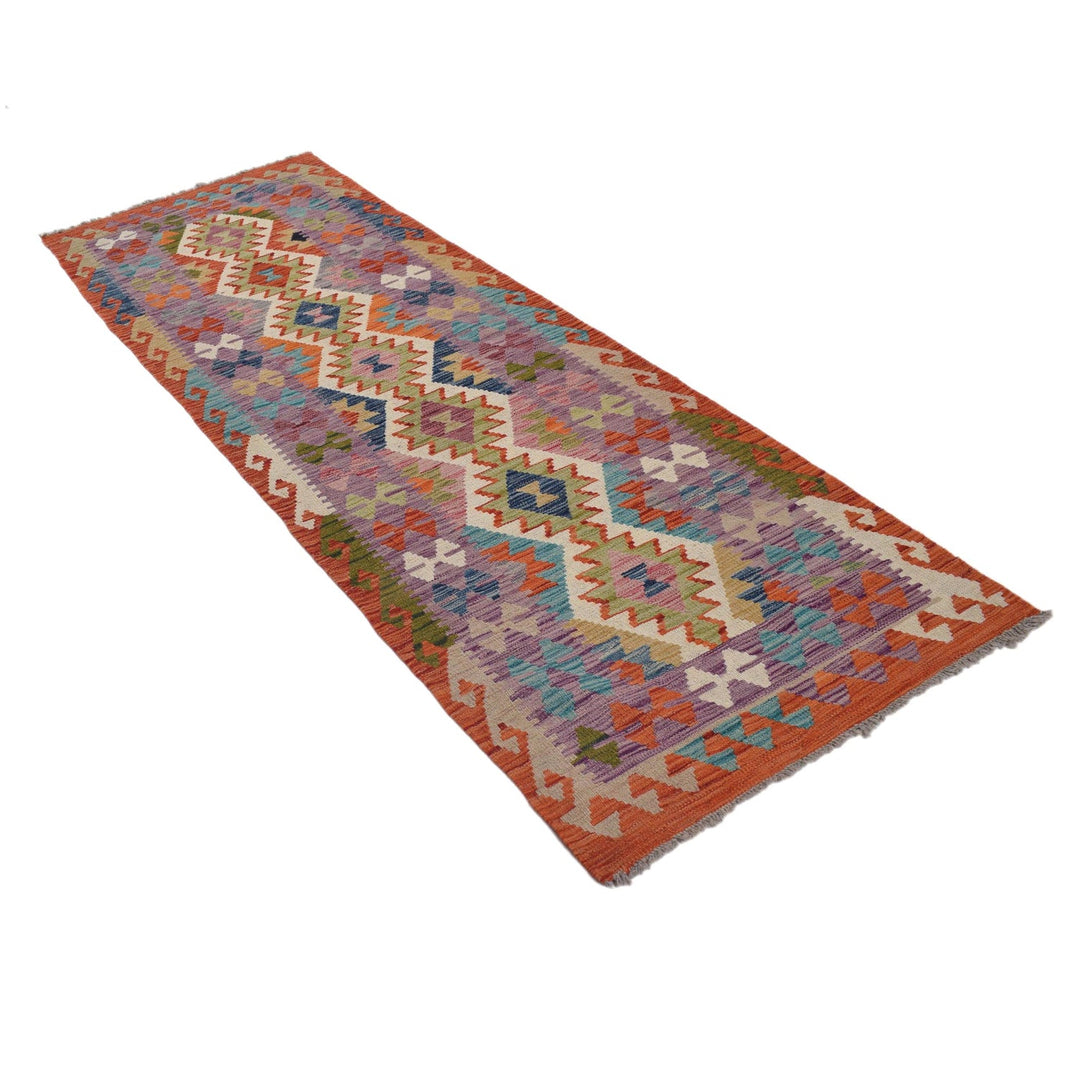 Handmade Turkish Design Wool Kilim Runner 2' 7" x 7' 10" - No. AL89103