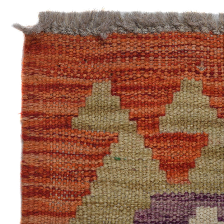 Handmade Turkish Design Wool Kilim Runner 2' 7" x 7' 10" - No. AL89103