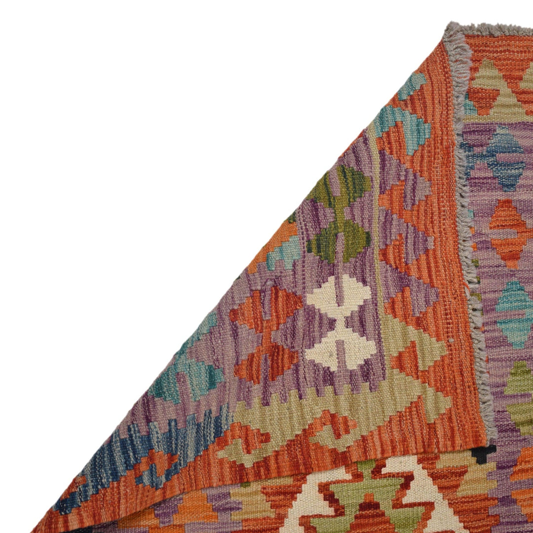 Handmade Turkish Design Wool Kilim Runner 2' 7" x 7' 10" - No. AL89103