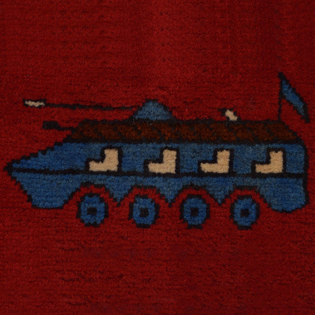 Handcrafted Afghan War Rug 3' 4" x 4' 10" - No. AL84890