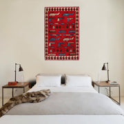 Handcrafted Afghan War Rug 3' 4" x 4' 10" - No. AL84890