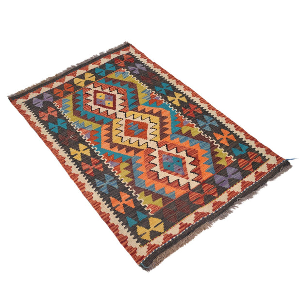 Hand Woven Wool Kelim 2' 7" x 3' 11" - No. AL94948