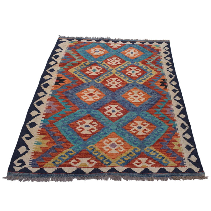 Hand Made Afghan Kilim 3' 5" x 4' 8" - No. AL97710