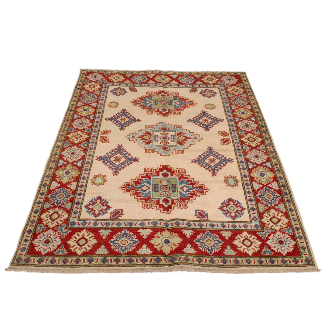 Handmade Kazak Area Rug 4' 0" x 5' 9" - No. AL91843