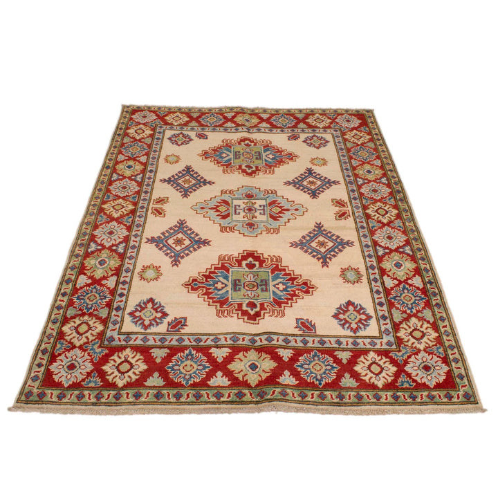 Handmade Kazak Area Rug 4' 0" x 5' 9" - No. AL91843