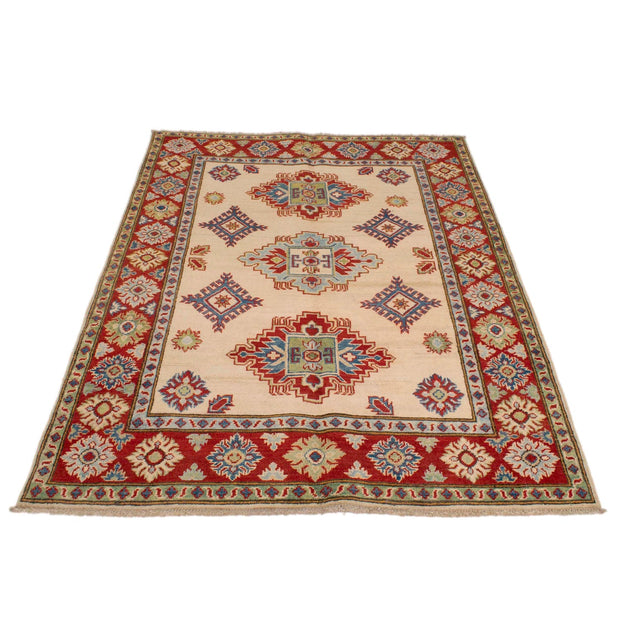 Handmade Kazak Area Rug 4' 0" x 5' 9" - No. AL91843