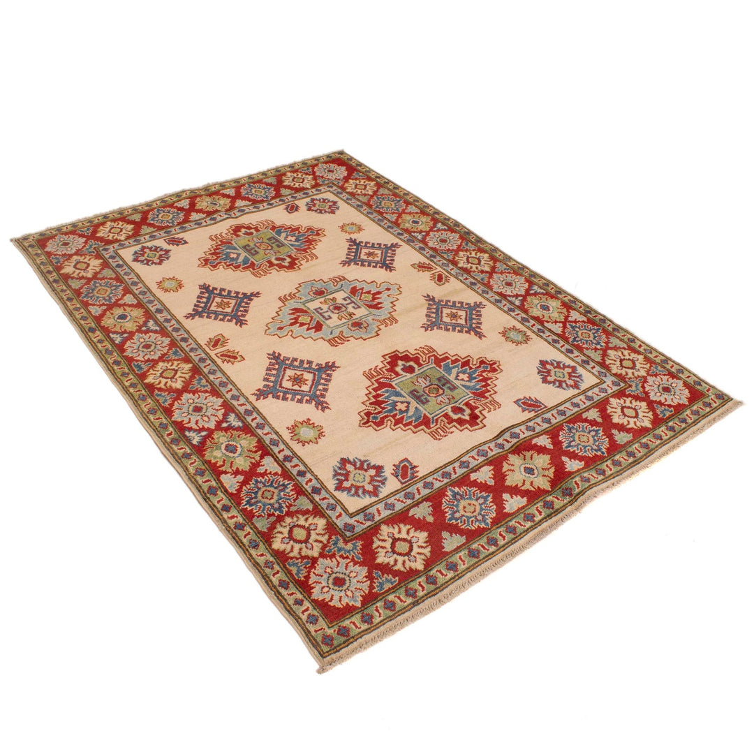 Handmade Kazak Area Rug 4' 0" x 5' 9" - No. AL91843