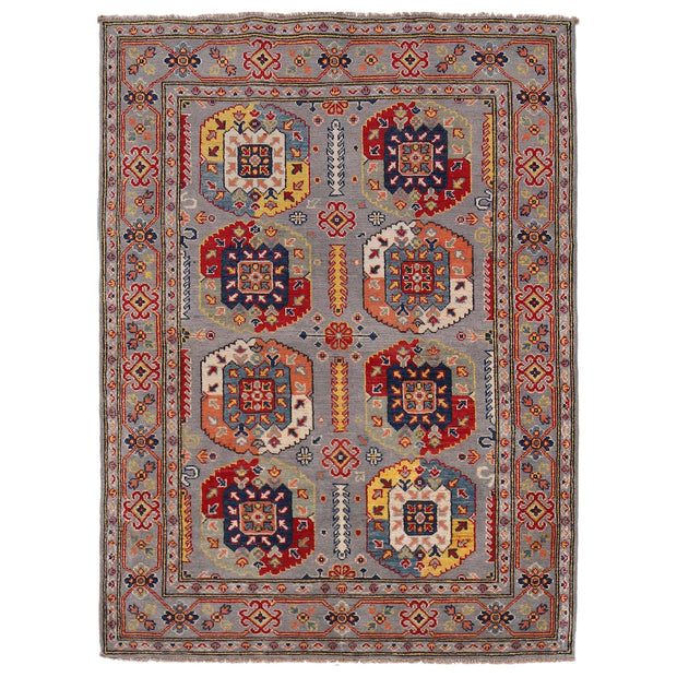 Handmade Kazak Area Rug 4' 0" x 5' 11" - No. AL10886