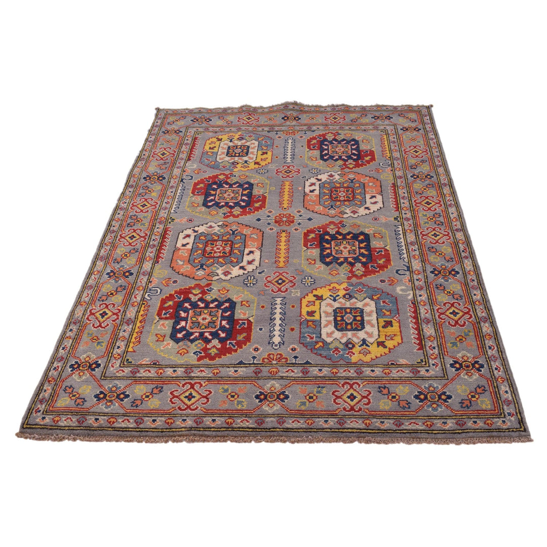 Handmade Kazak Area Rug 4' 0" x 5' 11" - No. AL10886