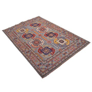 Handmade Kazak Area Rug 4' 0" x 5' 11" - No. AL10886