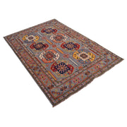 Handmade Kazak Area Rug 4' 0" x 5' 11" - No. AL10886