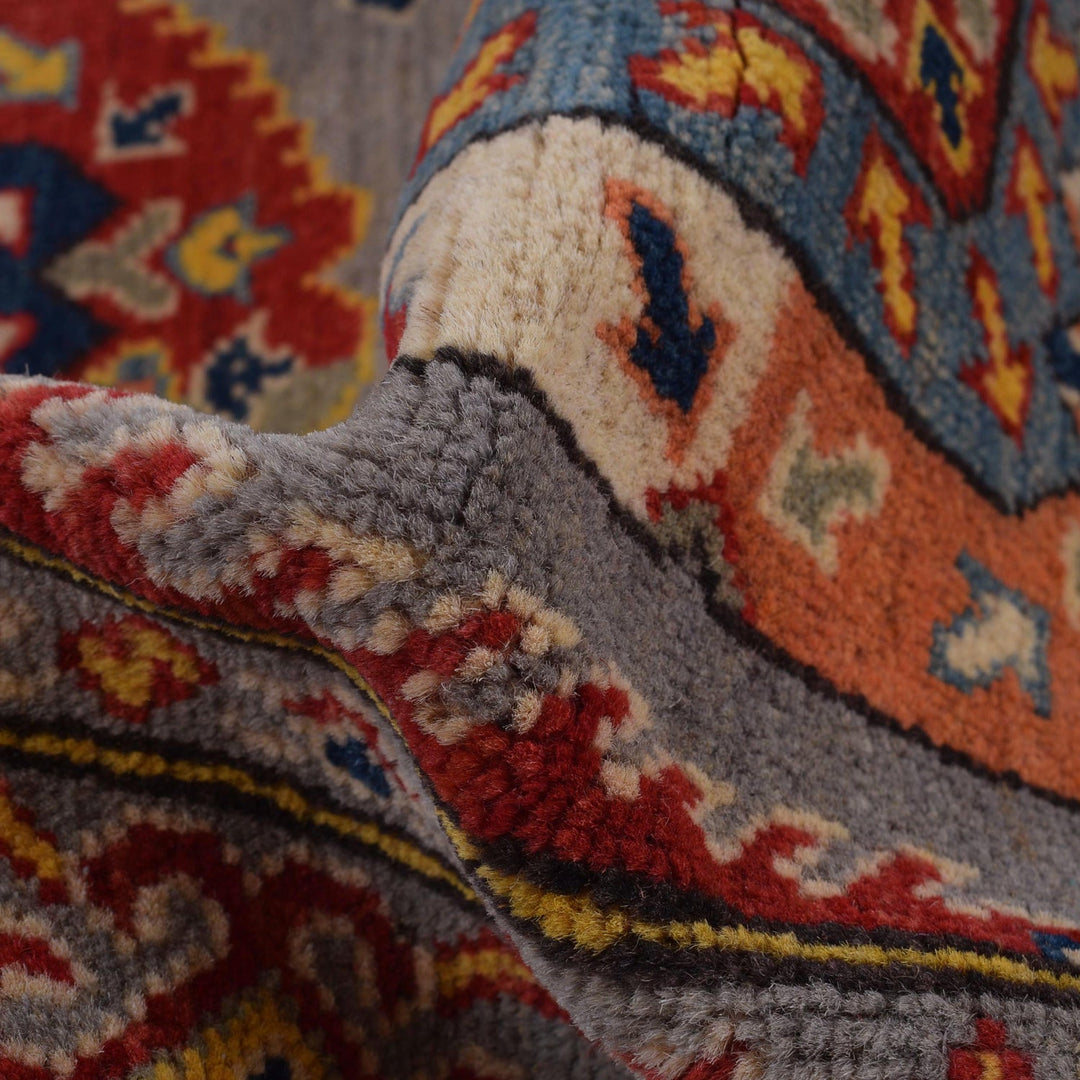 Handmade Kazak Area Rug 4' 0" x 5' 11" - No. AL10886