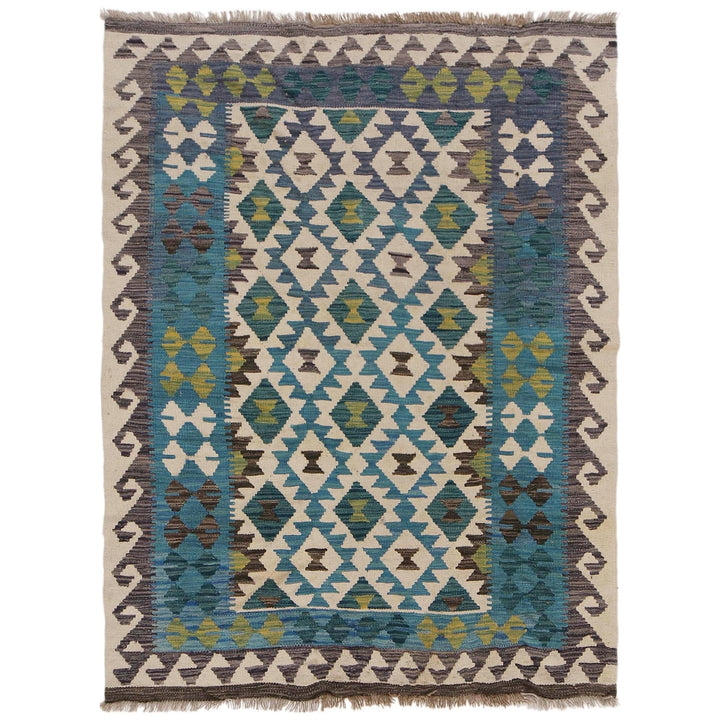 Hand Made Afghan Kilim 4' 0" x 5' 2" - No. AL87264