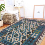 Hand Made Afghan Kilim 4' 0" x 5' 2" - No. AL87264