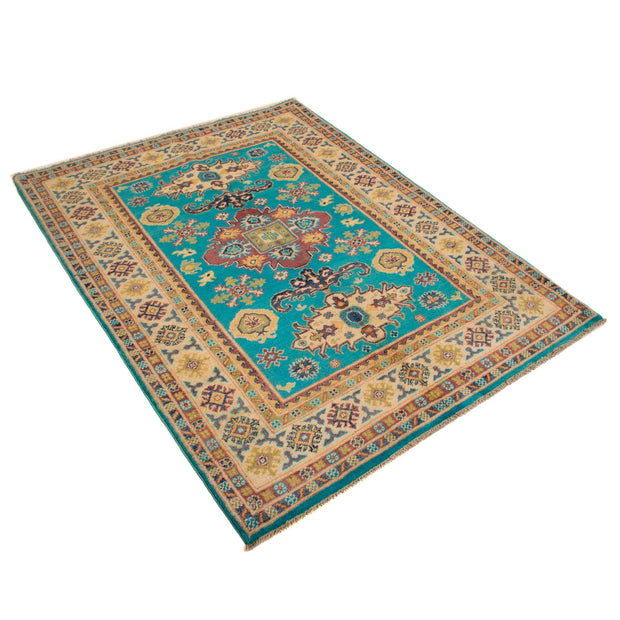 Handmade Kazak Area Rug 4' 0" x 5' 5" - No. AL64953