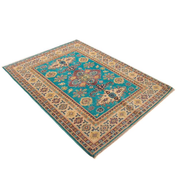 Handmade Kazak Area Rug 4' 0" x 5' 5" - No. AL64953