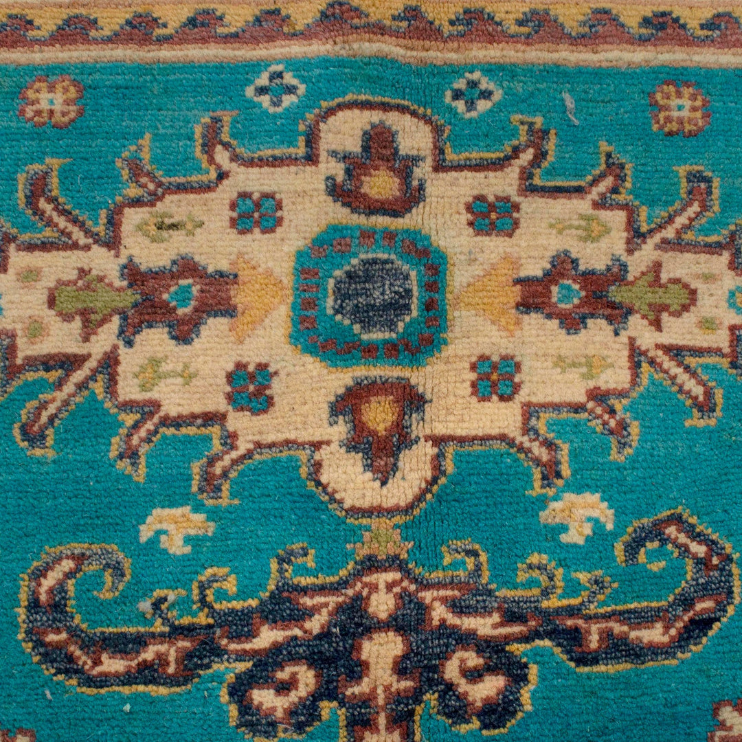Handmade Kazak Area Rug 4' 0" x 5' 5" - No. AL64953