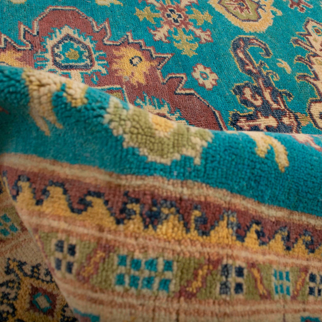 Handmade Kazak Area Rug 4' 0" x 5' 5" - No. AL64953