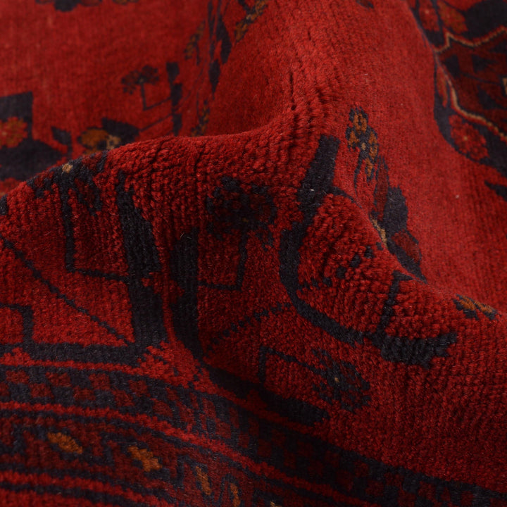 Red Afghan Khal Mohammadi Rug 3' 7" x 4' 9" Hand-Knotted | No. AL81617