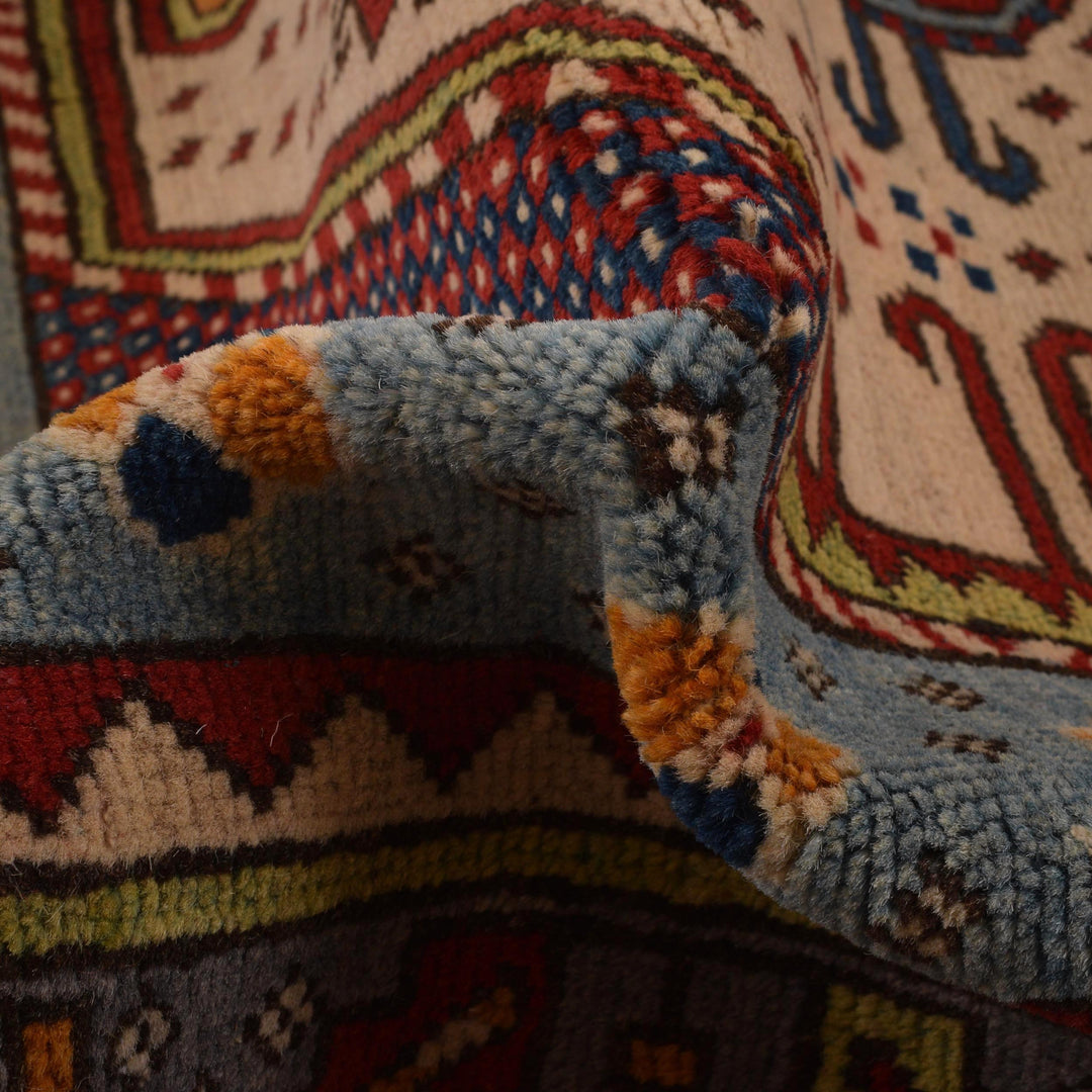 Afghan Mamluk Rug 4' 11" x 6' 7" Hand-Knotted reverse