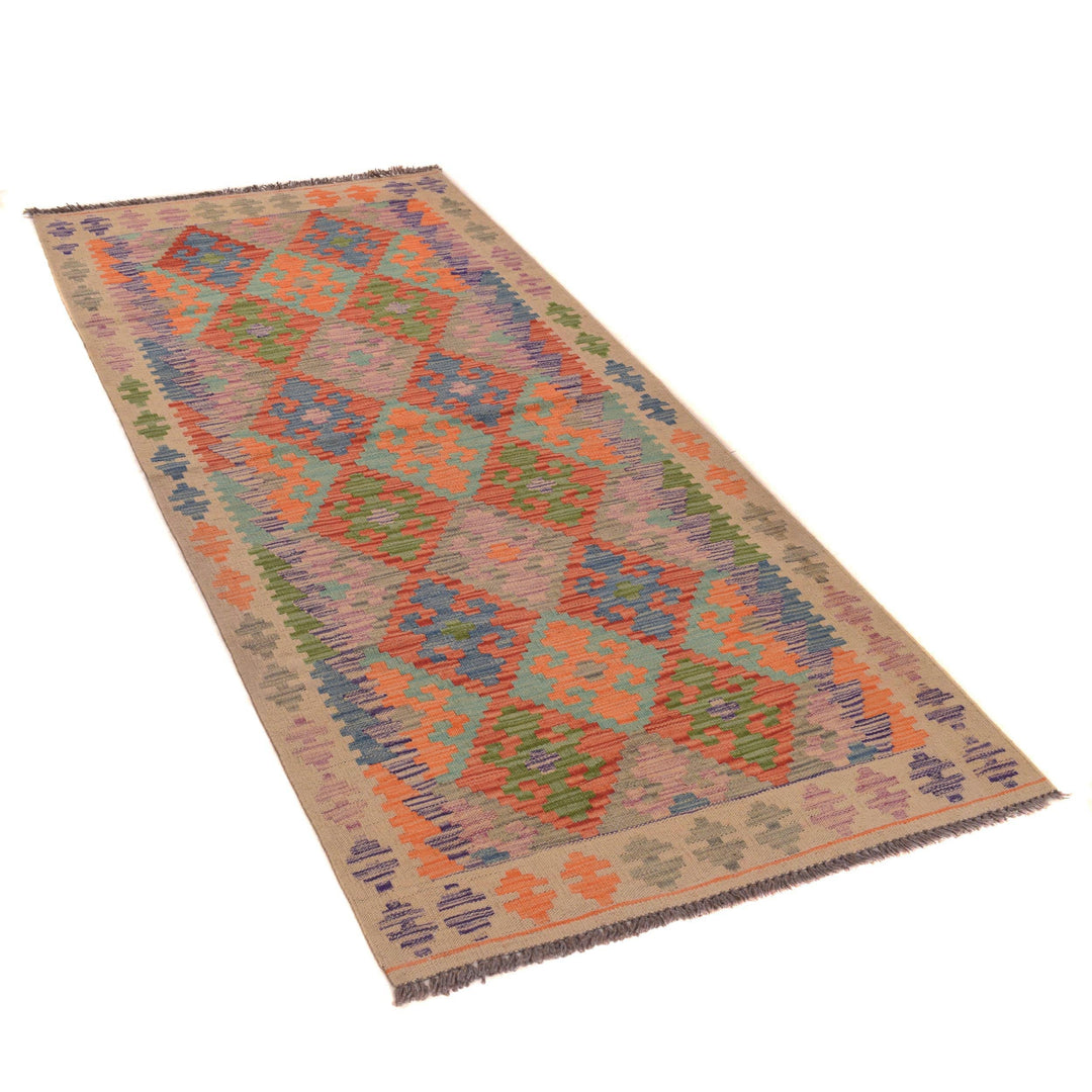 Afghan Vegetable Kilim Rug 2' 11" x 6' 7" Flat-Weave view