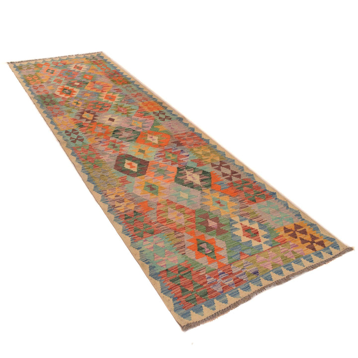 Hand Knotted Afghan Style Kilim Runner 2' 11" x 9' 8" - No. AL87155