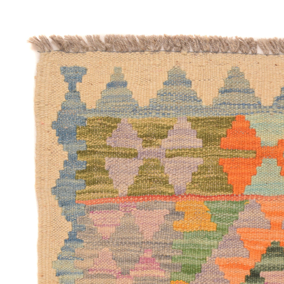 Hand Knotted Afghan Style Kilim Runner 2' 11" x 9' 8" - No. AL87155